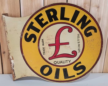 Sterling Oils w/Logo Metal Flange Sign (TAC)