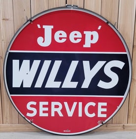 Willys "Jeep" Service Porcelain Sign (TAC)