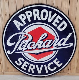 Packard Approved Service w/Lug Nut Logo Porcelain Sign (60")(TAC)