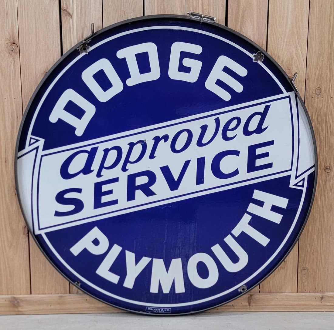Dodge Plymouth Approved Service Porcelain Sign (TAC) (1 of 7)