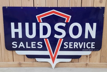 Hudson Sales Service w/Logo Porcelain Sign (TAC)