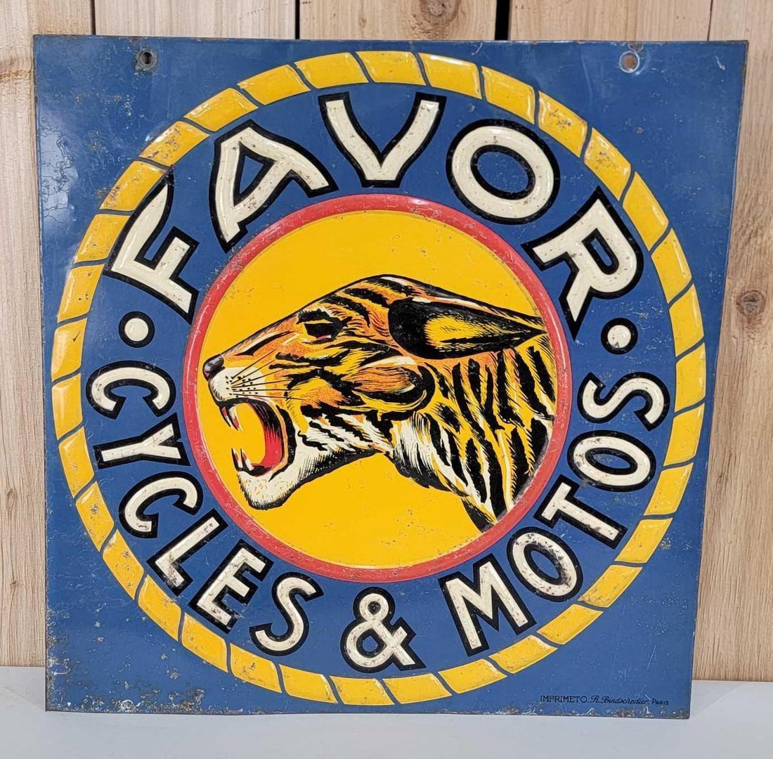 Favor Cycles Motos w/Image Metal Sign (TAC) (1 of 5)