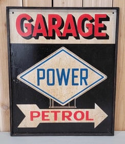 Power Petrol Garage Wood Sign