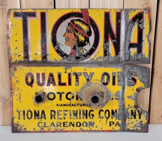 Tiona Refining Co. Quality Motor Oil Metal Sign