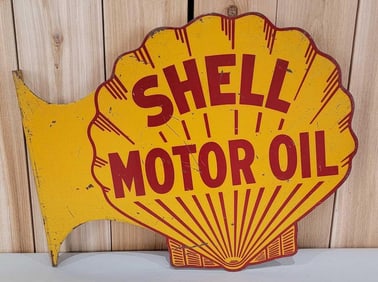 Shell Motor Oil Metal Flange Sign (TAC)