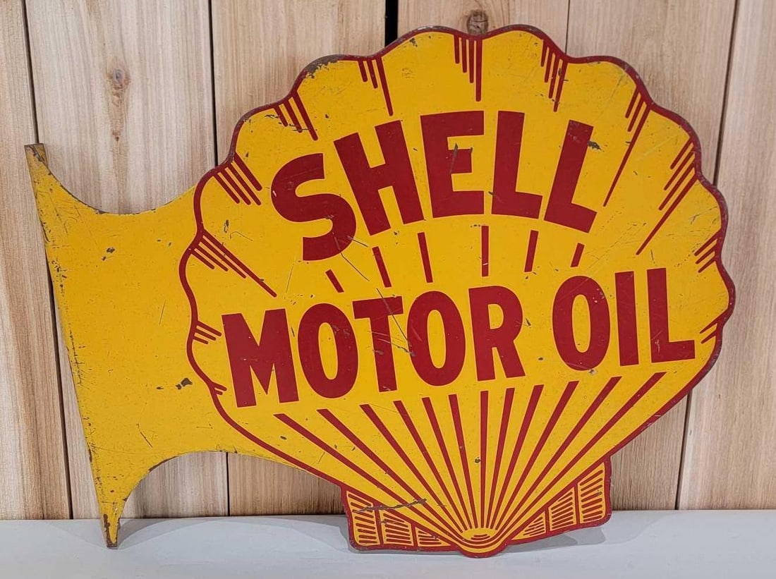 Shell Motor Oil Metal Flange Sign (TAC) (1 of 8)