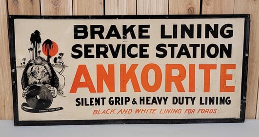 Ankorite Brake Lining Service Station w/Logo Cardboard Sign (TAC)