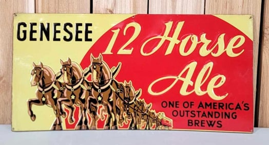 Genesee 12 Horse Ale w/Logo Metal Sign (TAC)