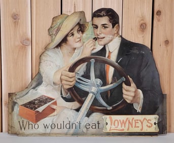Who Wouldn't Eat Lowney's w/Couple Driving Image Metal Sign (TAC)