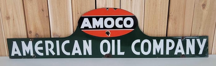 Rare Amoco American Oil Company Porcelain Sign (TAC)