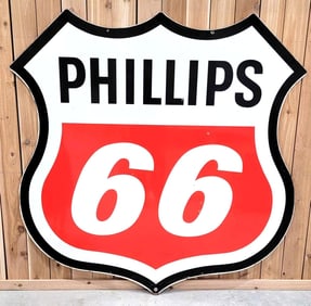 Phillips 66 (red & white) Porcelain Identification Sign (TAC)