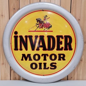 Invader Motor Oil w/Logo Metal Sign (TAC)