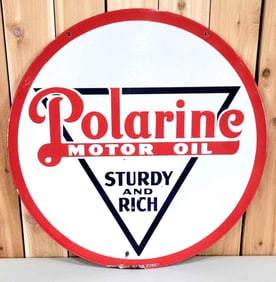 Polarine Motor Oil Sturdy & Rich Porcelain Sign (TAC)