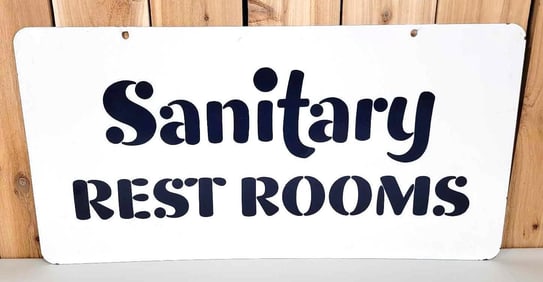(Gulf) Sanitary Rest Rooms Porcelain Sign (TAC)