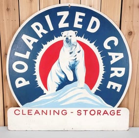 Polarized Care Cleaning-Storage w/Polar Bear Image Masonite Sign (TAC)
