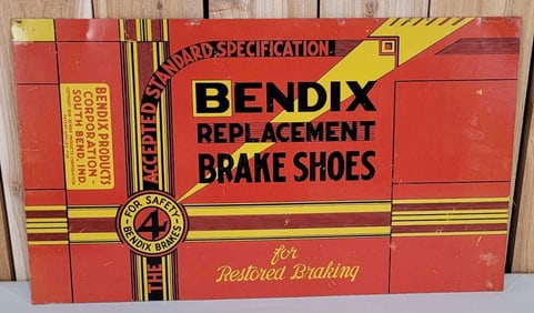 Bendix Replacement Brake Shoes Metal Sign (TAC)