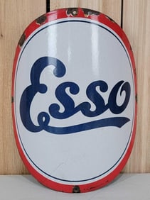 ESSO (script) Porcelain Curved Sign (TAC)
