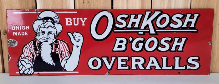 Buy Osh Kosh B'Gosh Overalls w/Uncle Sam Image Porcelain Sign (TAC)