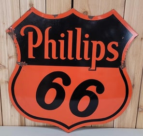 Phillips 66 (orange & black) Porcelain Sign (TAC)