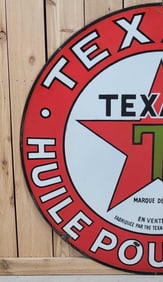 Texaco (black-T) Huile Pour Autos Porcelain Sign (TAC)