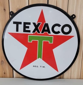 Texaco (white-T) Star Logo Porcelain Sign (TAC)