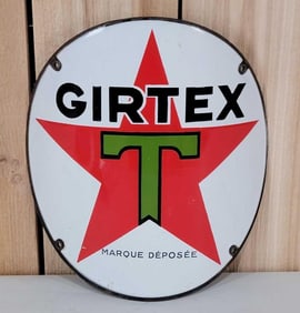 Girtex (Texaco)(black-T) Star Logo Porcelain Curved Sign (TAC)
