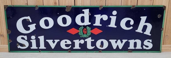 Goodrich Silvertowns (tires) w/Logo Porcelain Sign (TAC)