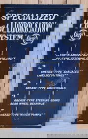 Purol Lubrication System w/Pure Logos Porcelain Grease Gun Sign (TAC)