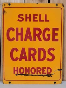 Shell Charge Cards Honored Porcelain Sign (TAC)