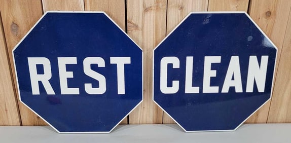 REST & CLEAN Porcelain Signs