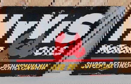 HyVis Motor Oil w/Logo Metal Tacker Sign