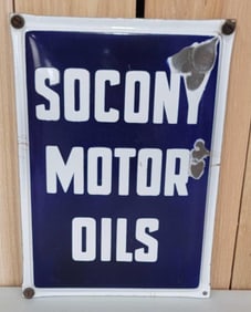 Socony Motor Oils Porcelain Sign (TAC)