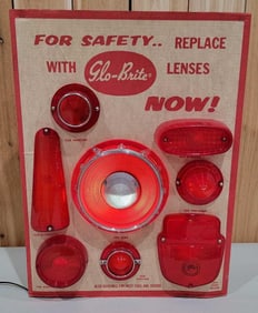 Glo-Brite Tail Light Replacement Cardboard Lighted Display NIB (TAC)