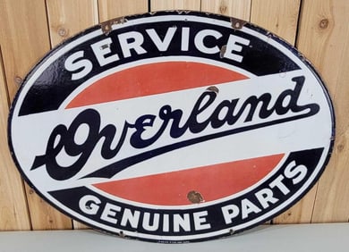Overland Service Genuine Parts Porcelain Sign (TAC)