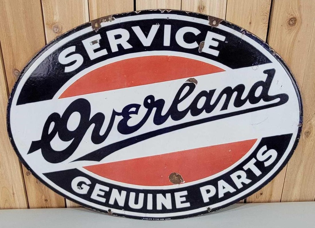 Overland Service Genuine Parts Porcelain Sign (TAC) (1 of 7)