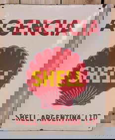 Shell Agencia w/Logo Porcelain Sign (TAC)