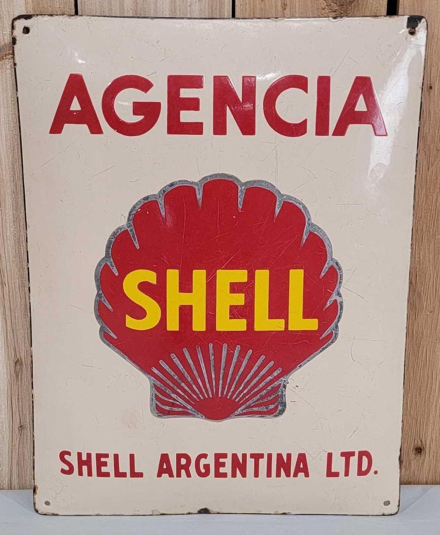 Shell Agencia w/Logo Porcelain Sign (TAC) (1 of 5)