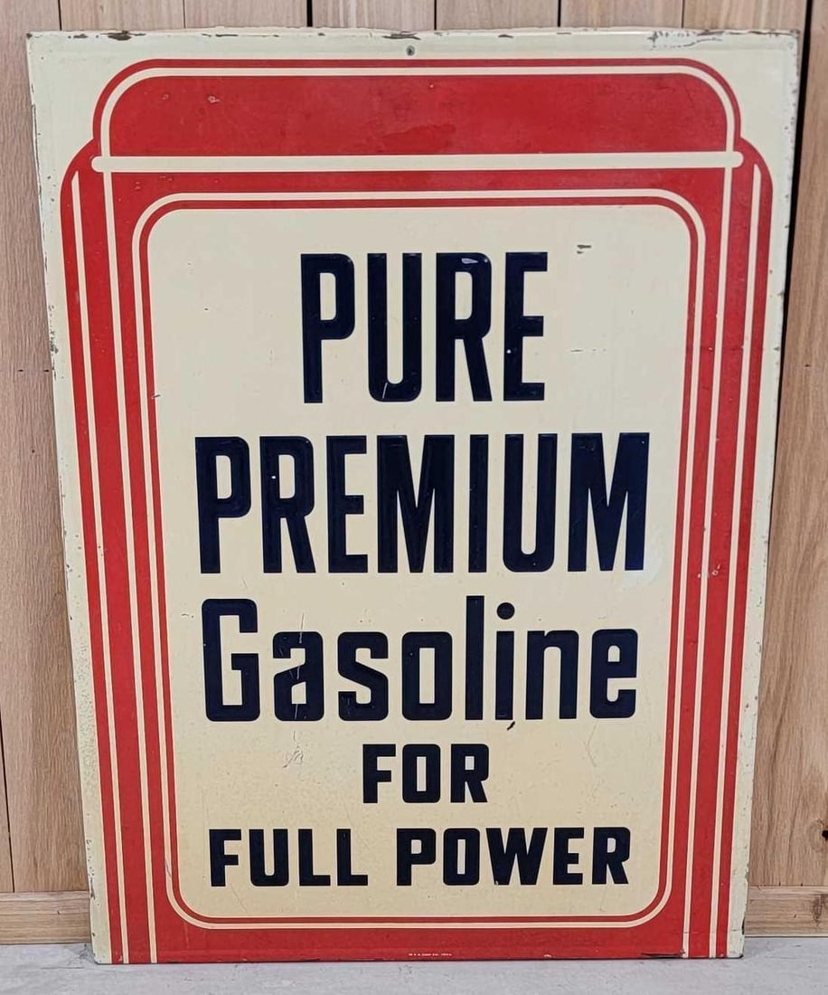 Pure Premium Gasoline for Full Power Metal Sign (TAC) (1 of 6)