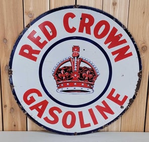 Red Crown Gasoline Porcelain Sign (TAC)