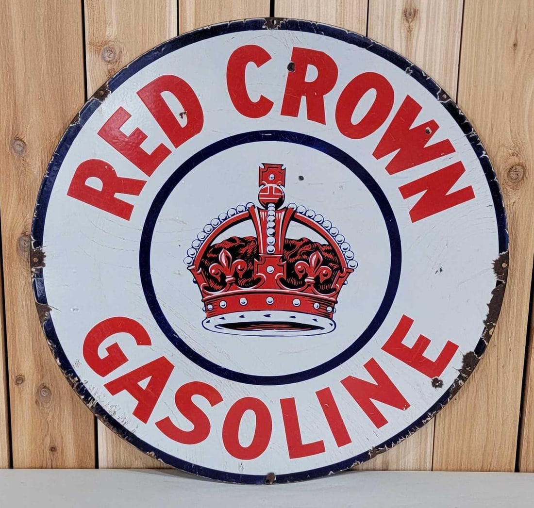 Red Crown Gasoline Porcelain Sign (TAC) (1 of 8)