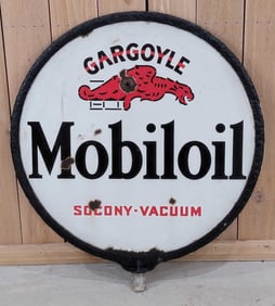 Gargoyle Mobiloil Porcelain Curb Sign (TAC)