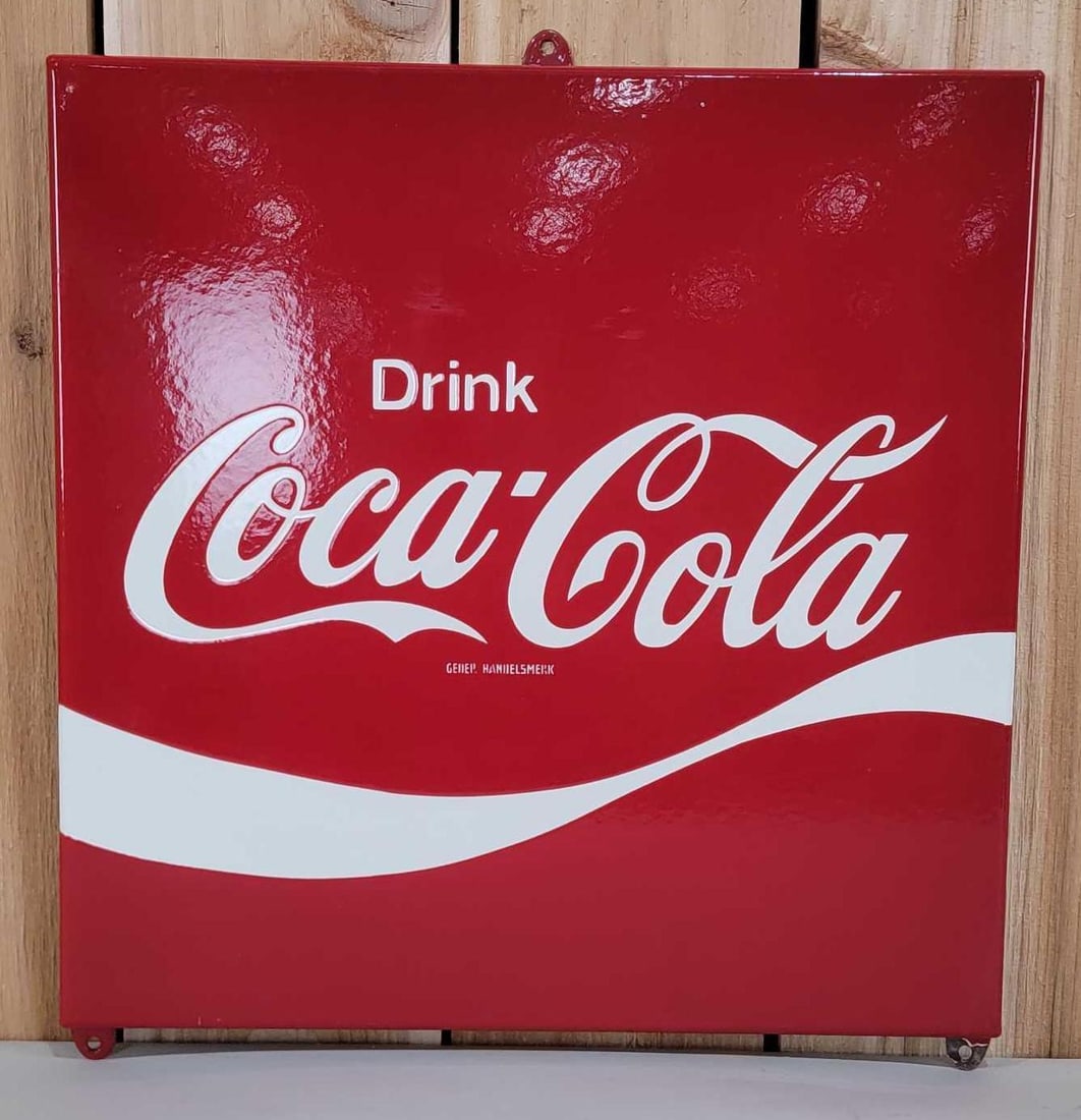 Drink Coca-Cola w/Wave Logo Porcelain Sign (TAC) (1 of 5)