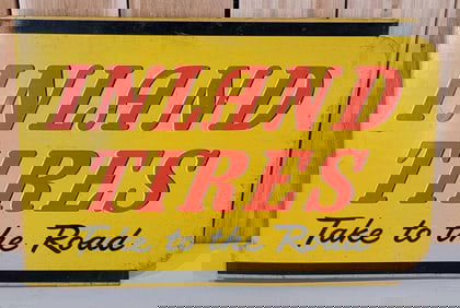 Inland Tires "Take to the Road" Metal Flange Sign (TAC)