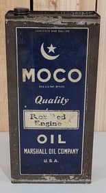 MOCO Rex Red Oil Marshall Oil Co. One Gallon Metal Can