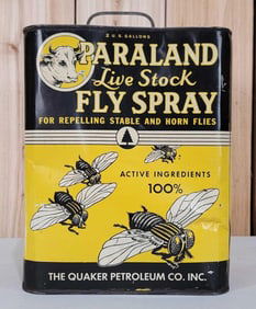 Paraland Live Stock Fly Spray Two Gallon Rectangle Metal Can