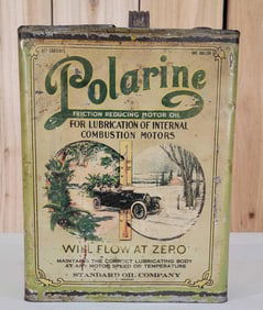 Standard Oil of Indiana Polarine Motor Oil One Gallon Flat Can