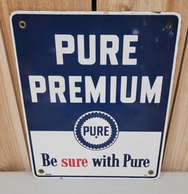 Pure Premium w/Logo Porcelain Pump Sign (TAC)