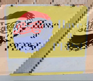 Pepsi-Cola "Have a Pepsi" w/Bottle Cap Metal Sign