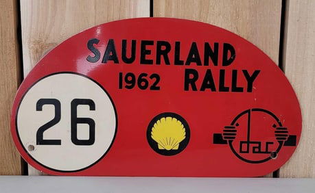 1961 Shell Logo Sauerland Rally Maker Sign