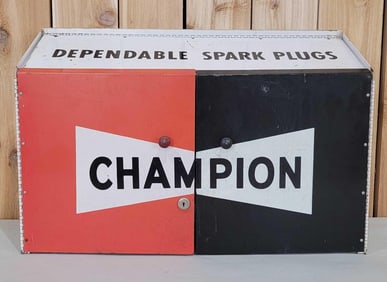 Champion Dependable Spark Plugs Metal Counter-Top Display